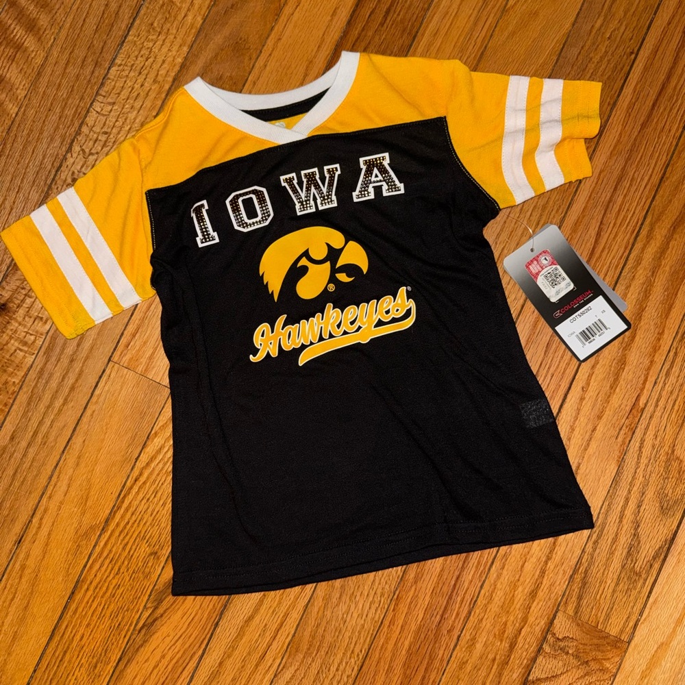 Colosseum Iowa Black and Gold Kids Short-Sleeve Jersey Tee